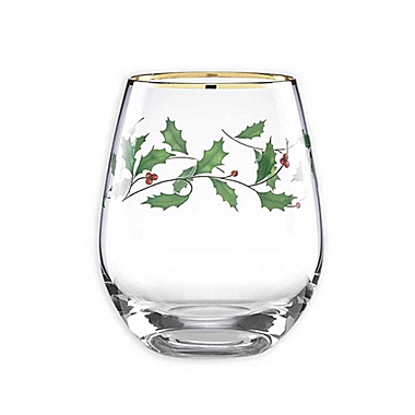Lenox&reg; Holiday&trade; Decal Stemless Wine Glasses (Set of 4). View a larger version of this product image.