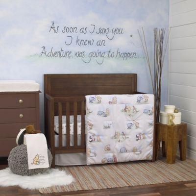 peeking pooh crib set