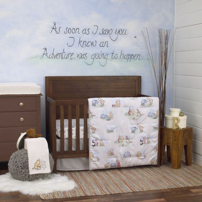 Disney Classic Pooh 6 Piece Crib Bedding Set In Ivory Buybuy Baby