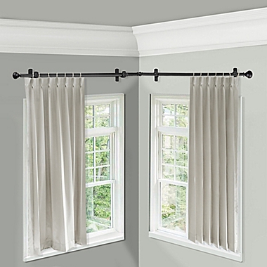 Rod Desyne Naomi Single Corner Drapery Rod with Finials. View a larger version of this product image.