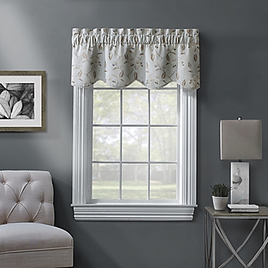 Ellington Embroidered Scalloped Window Valance in Spa. View a larger version of this product image.