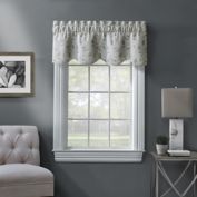 Ellington Embroidered Scalloped Window Valance in Spa