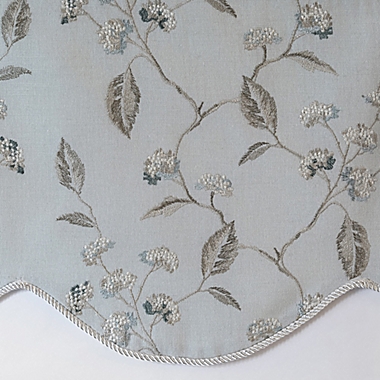 Ellington Embroidered Scalloped Window Valance in Spa. View a larger version of this product image.