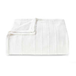 Vera Wang® Open Stripe White Full/Queen Blanket