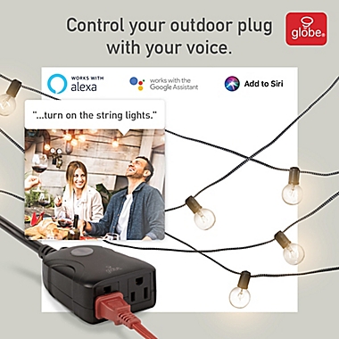Globe Electric Smart Wi-Fi Outdoor Power Adapter in Black. View a larger version of this product image.
