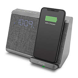 iHome&trade; Bluetooth Dual Alarm Clock in Gunmetal with Qi Wireless Charging