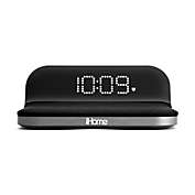 iHome&reg; Qi Wireless Charging Compact Alarm Clock in Black with USB Port