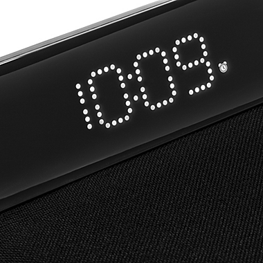 iHome&reg; Qi Wireless Charging Compact Alarm Clock in Black with USB Port. View a larger version of this product image.