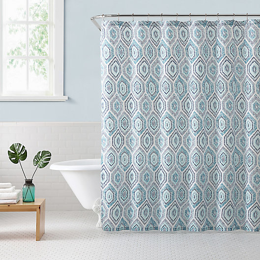 Freshee Dot Geometric Shower Curtain, Grey Geometric Shower Curtain