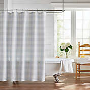 Farmhouse Living Buffalo Check Shower Curtain in Blue/White