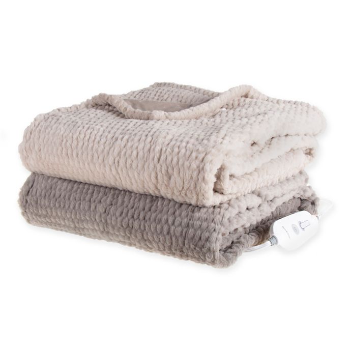 Brookstone® n a p® Heated Faux Fur Throw | Bed Bath & Beyond