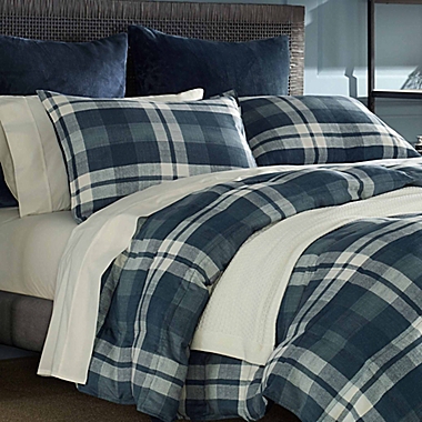 Nautica&reg; Crossview Plaid Reversible Twin/Twin XL Comforter Set in Navy. View a larger version of this product image.