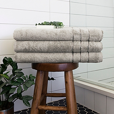 Cariloha&reg; Turkish Cotton/Viscose Blend Bath Sheet in Grey. View a larger version of this product image.