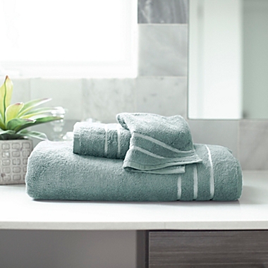 Cariloha&reg; Turkish Cotton/Viscose Blend 3-Piece Bath Towel in Ocean/Mist. View a larger version of this product image.
