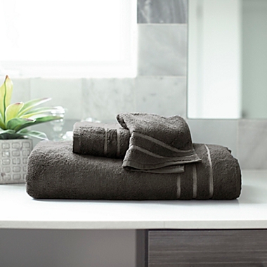 Cariloha&reg; Turkish Cotton/Viscose Blend 3-Piece Bath Towel in Onyx. View a larger version of this product image.