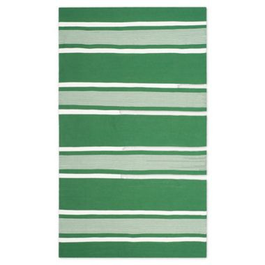 Lauren Ralph Lauren® Hanover Stripe 4' x 6' Handcrafted Area Rug in Green |  Bed Bath & Beyond
