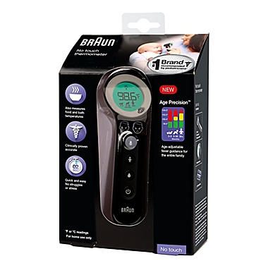 Braun 3-in-1 No Touch Forehead Thermometer Black NEW BNT400 