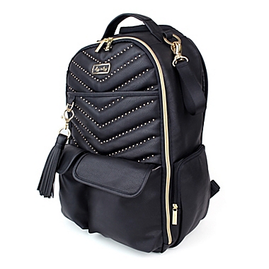 Itzy Ritzy&reg; Stud Diaper Bag Backpack in Black/Gold. View a larger version of this product image.