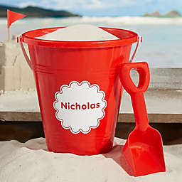 Shapes Personalized Plastic Beach Pail & Shovel in Red