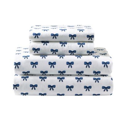 Felicity 144-Thread-Count Percale Cotton Sheet Set in Blue ...