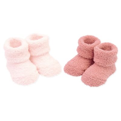pink newborn booties