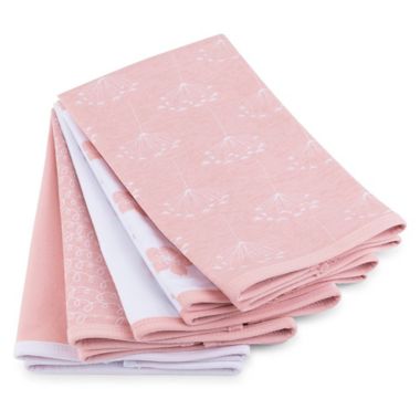 Ely&#39;s &amp; Co.&reg; 5-Pack Floral Burp Cloths in Pink. View a larger version of this product image.