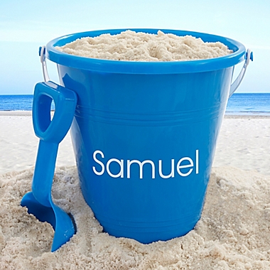 Personalized Sand Pail &amp; Shovel in Blue. View a larger version of this product image.
