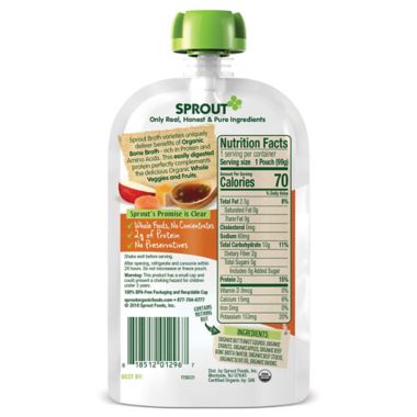 Sprout&reg; 3.5 oz Organic Baby Food Butternut, Carrot, and Apple Seasoned with Broth. View a larger version of this product image.