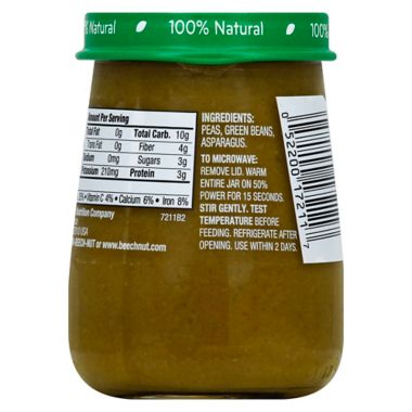 Beech-Nut&reg; Naturals Stage 2 Peas, Green Beans, and Asparagus 4 oz. Baby Food Puree. View a larger version of this product image.