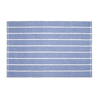 Calvin Klein Eileen Bath Rug Collection in Blue/White | Bed Bath & Beyond