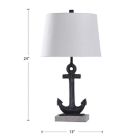 Alternate image 1 for Stylecraft Bertram Table Lamp in Gunmetal with Fabric Lampshade