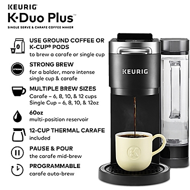 Keurig&reg; K-Duo Plus&trade; Coffee Maker with Single Serve K-Cup Pod &amp; Carafe Brewer. View a larger version of this product image.