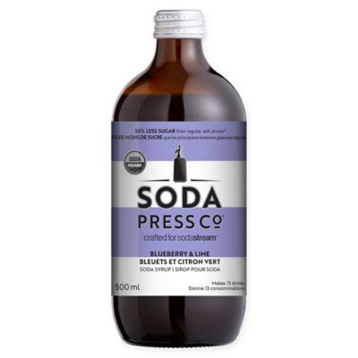 SodaStream&reg; Soda Press CO&reg; 500 ml. Organic Blueberry &amp; Lime Soda Syrup
