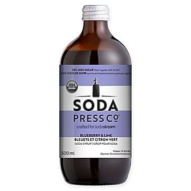 SodaStream&reg; Soda Press CO&reg; 500 ml. Organic Blueberry &amp; Lime Soda Syrup. View a larger version of this product image.