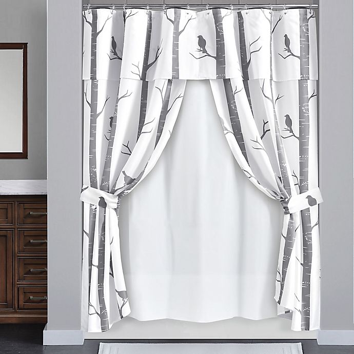 The Tree Shower Curtain Set In Grey, Tree Shower Curtains