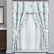 Lush D&eacute;cor 16-Piece Weeping Flora Shower Curtain Set in Blue