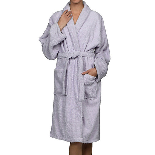 Alternate image 1 for Jasper Haus Large Cotton Terry Adult Unisex Bathrobe in Lilac