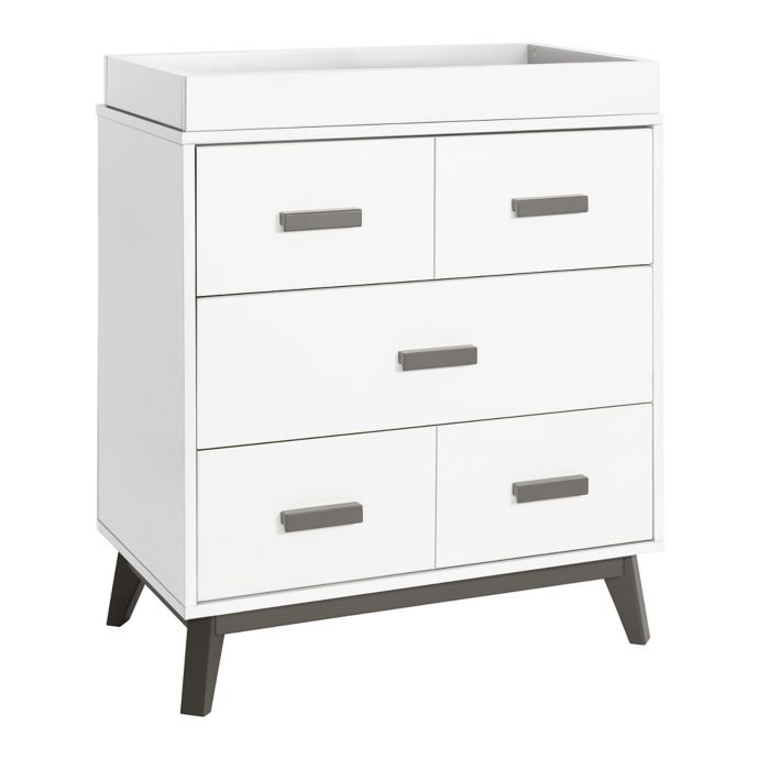Babyletto Scoot 3 Drawer Changer Dresser In White Slate Bed Bath