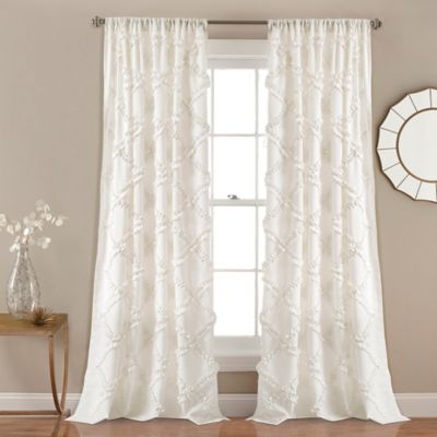 Lush Decor Reyna Window Curtain Panel Pair 84" x 54" Ivory Free Shipping 