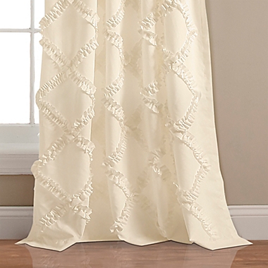 Ruffle Diamond  84-Inch Rod Pocket Window Curtain in Ivory (Set of 2). View a larger version of this product image.