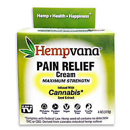 Hempvana&trade; 4 oz. Maximum Strength Hemp Oil Infused Pain Relief Cream