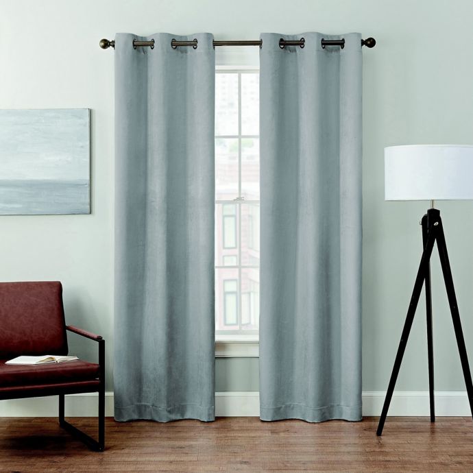 Brookstone® Velvet Solid 2-Pack 100% Blackout Grommet Window Curtain