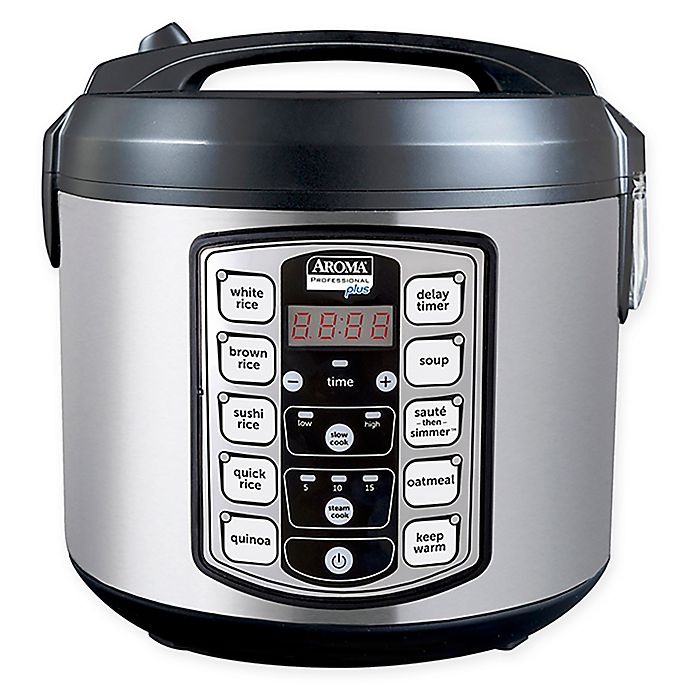 Aroma® 20-Cup Cooked Digital Rice Cooker and Multicooker | Bed Bath Aroma 20 Cup Digital Multicooker & Rice Cooker Stainless Steel