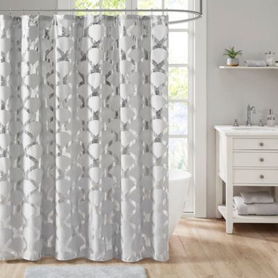 silver shower curtain argos