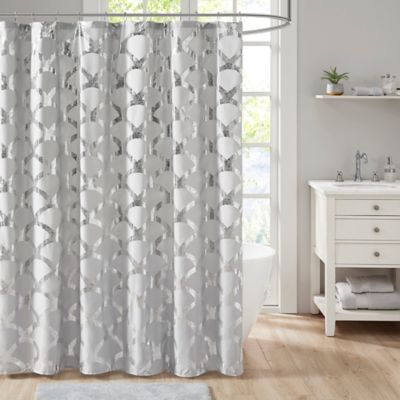 silver shower curtain