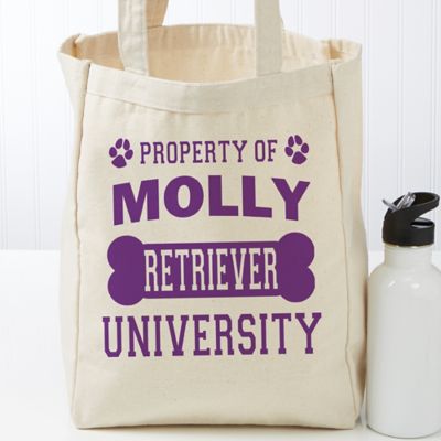 Property of&hellip;Personalized 14-Inch x 10-Inch Dog Canvas Tote Bag