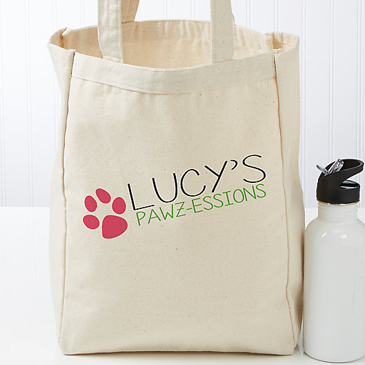 Alternate image 1 for My Pawz-essions Personalized 14-Inch x 10-Inch Dog Canvas Tote Bag