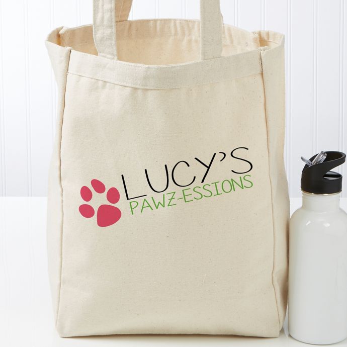 My Pawz-essions Personalized 14-Inch x 10-Inch Dog Canvas Tote Bag ...