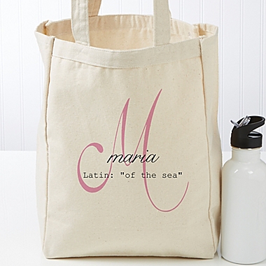 Name Meaning Monogram Personalized 14-Inch x 10-Inch Tote Bag. View a larger version of this product image.