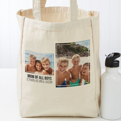 Two Photo Personalized 14-Inch x 10-Inch Canvas Tote Bag